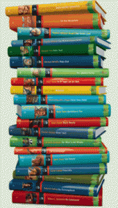 ein bunter stapel bücher